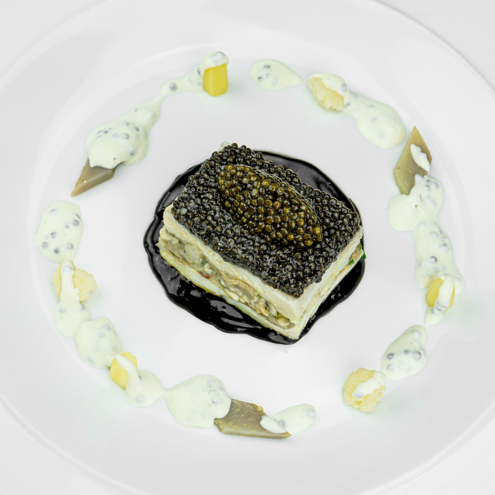 Skate wing ‘cooled’ with caviar, petit Breton ragoût